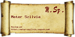 Meter Szilvia névjegykártya